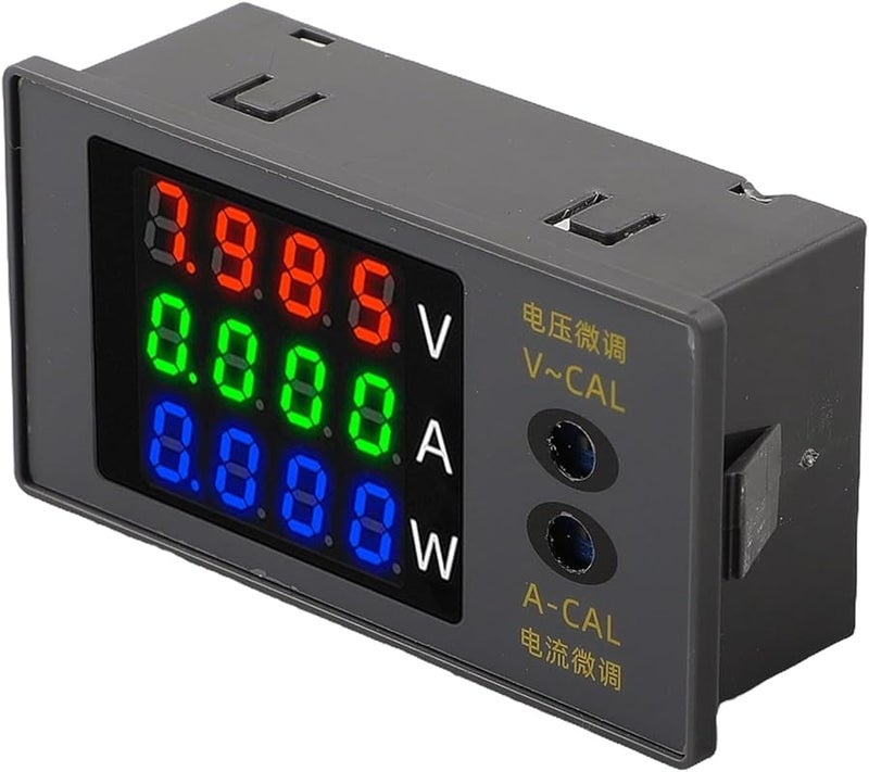 Digital Power Meter DC 0 100V 10A 1000W Voltage Current Measurement Real Time Display Fine Tuning Red Green Blue - Image 1